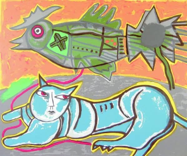 Gr. chat a l"oiseau /200 — Guillaume Corneille