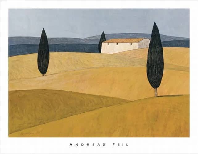 Landschaft mit Hof und Zypressen —  Feil