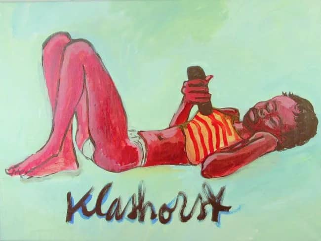 Liggend meisje groene a.g. —  Peter Klashorst