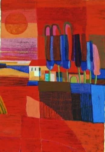 Landschap rood /350 — Ton Schulten