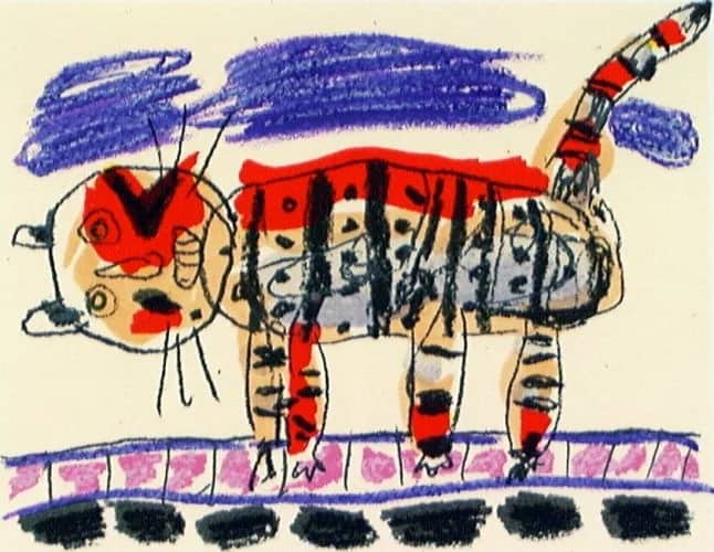 Kat gestreept ro/zw/125 —  Kees Salentijn