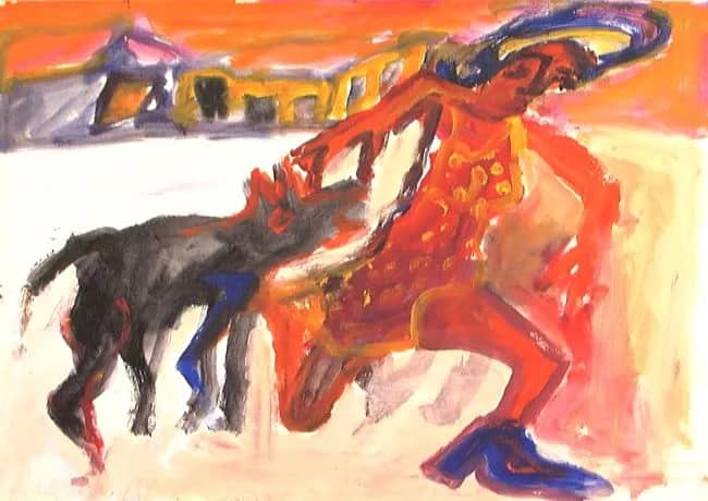 Dog and woman /150 — Hetty van der Linden