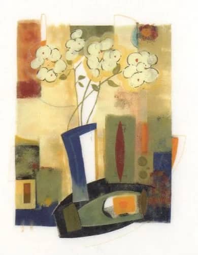 Abstract met witte bloesem II —  Gockel