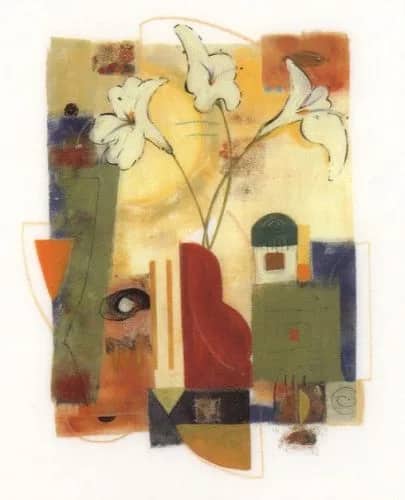Abstract met witte lelies II —  Gockel