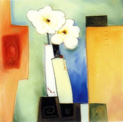 Abstract witte bloemen II —  Voss
