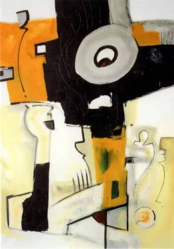 Abstract geel met oog —  Gockel
