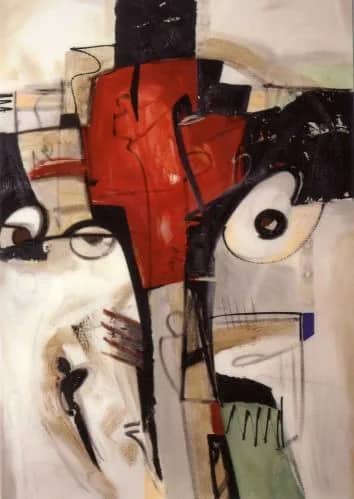 Abstract rood met oog —  Gockel