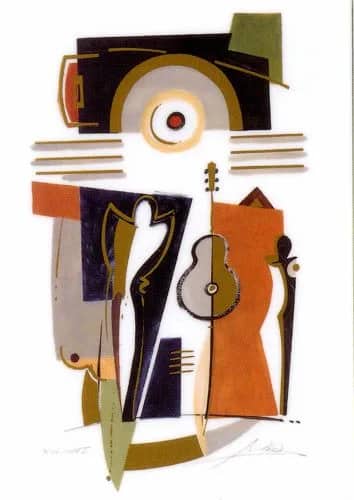 Abstract met gitaar —  Gockel