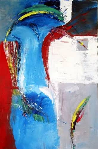 Abstract blauw, groen, geel — Paula   Evers