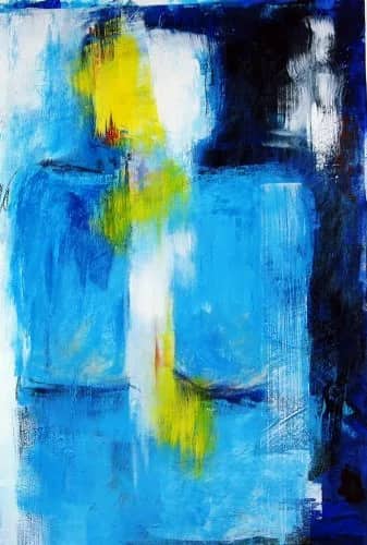 Abstract blauw, geel — Paula   Evers