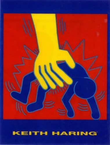 Hand with man — Keith Haring
