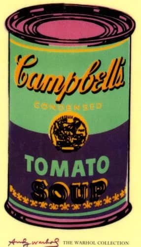 Campbell"s Soup Can 1965 (green/purple) — Andy Warhol