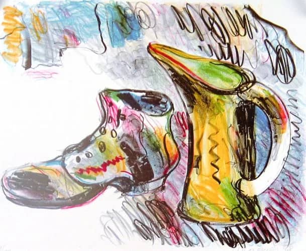 Stilleven met kan en schoen — Anton Martineau