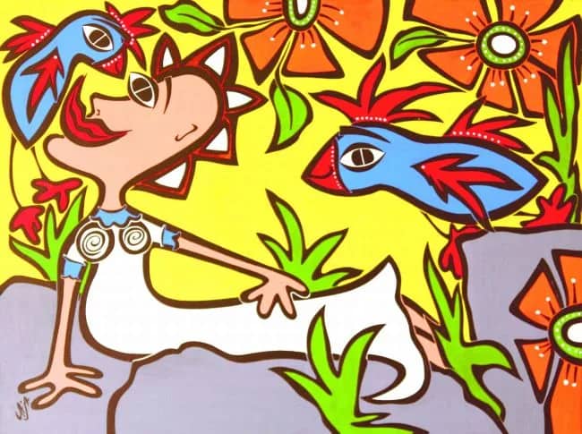 Vrouw met vogels — Caja Wong-Chung
