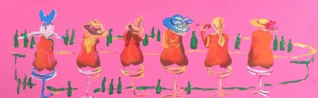 Six ladies at the pink bar — Gregor Espen Hagen