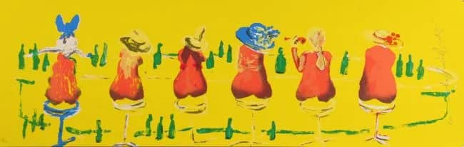 Six ladies at the yellow bar — Gregor Espen Hagen