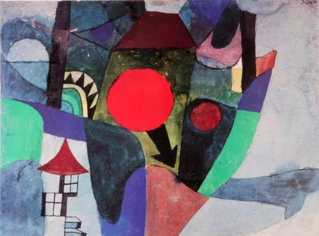 Landschaft mit sinkender sonne —  Klee