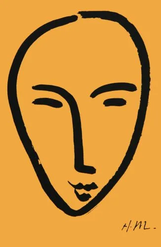 Visage sur fond jaune, 1952 —  Matisse