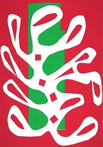 Algue blanche sur fond rouge et vert, 1947 —  Matisse