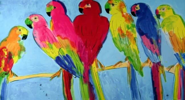 Parrots in Blue —  Walasse Ting