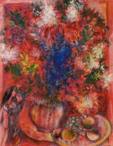 Les fleurs rouges —  Chagall