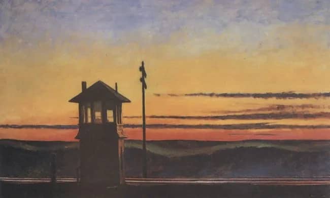 Railroad sunset —  Hopper