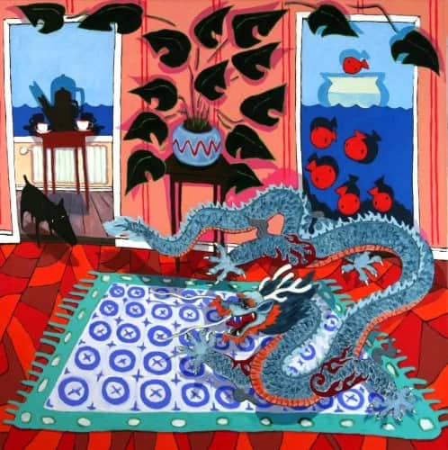 Interieur met Chinese draak — Peter   Bastiaanssen