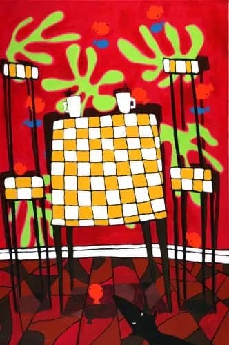 Interieur rood met Matisse — Peter   Bastiaanssen
