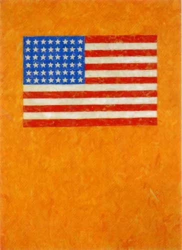 Flag on orange field —  J. Johns