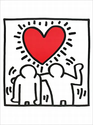 Heart, wedding invitaion — Keith Haring