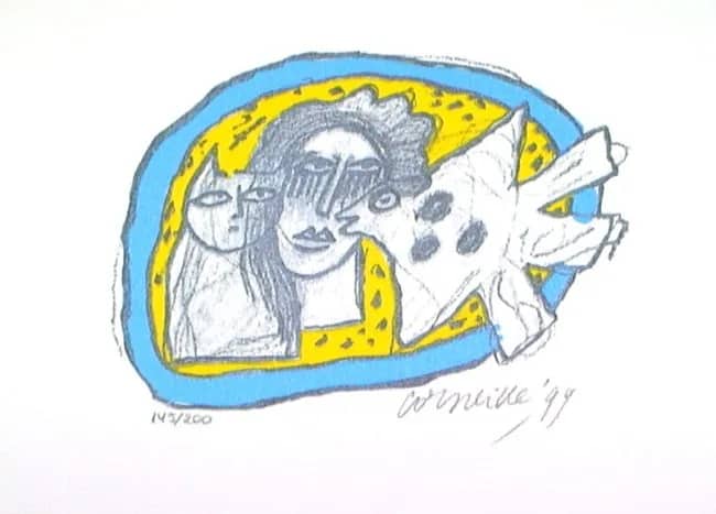 Vrouw, vogel en kat /200 — Guillaume Corneille