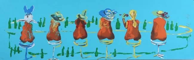 Six ladies at the blue bar — Gregor Espen Hagen