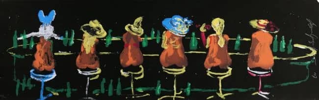 Six ladies at the black bar — Gregor Espen Hagen