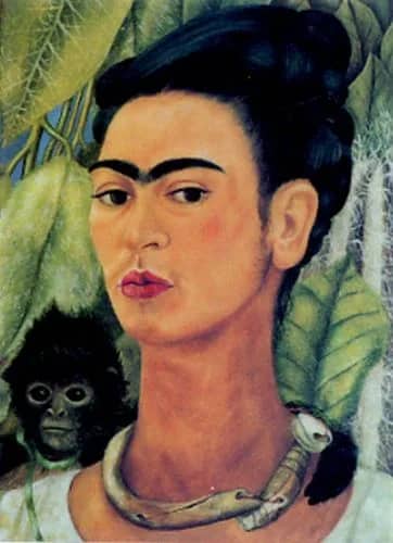 SElf portrait with Monkey —  Frida Kahlo