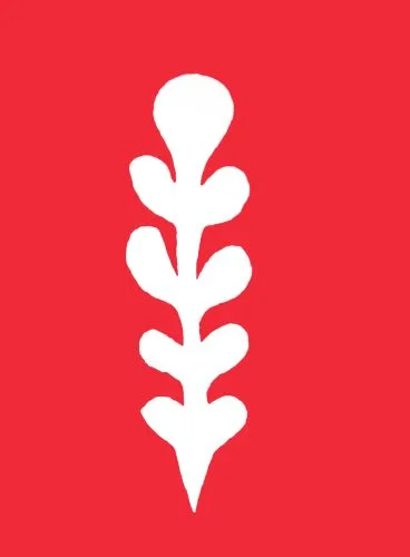 Palme blanche sur fond rouge, 1947 —  Matisse