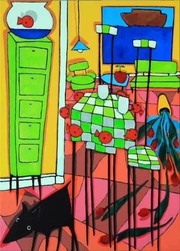 Interieur groen met kast — Peter   Bastiaanssen