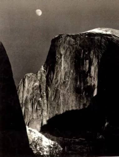 Moon & half dome —  Adams