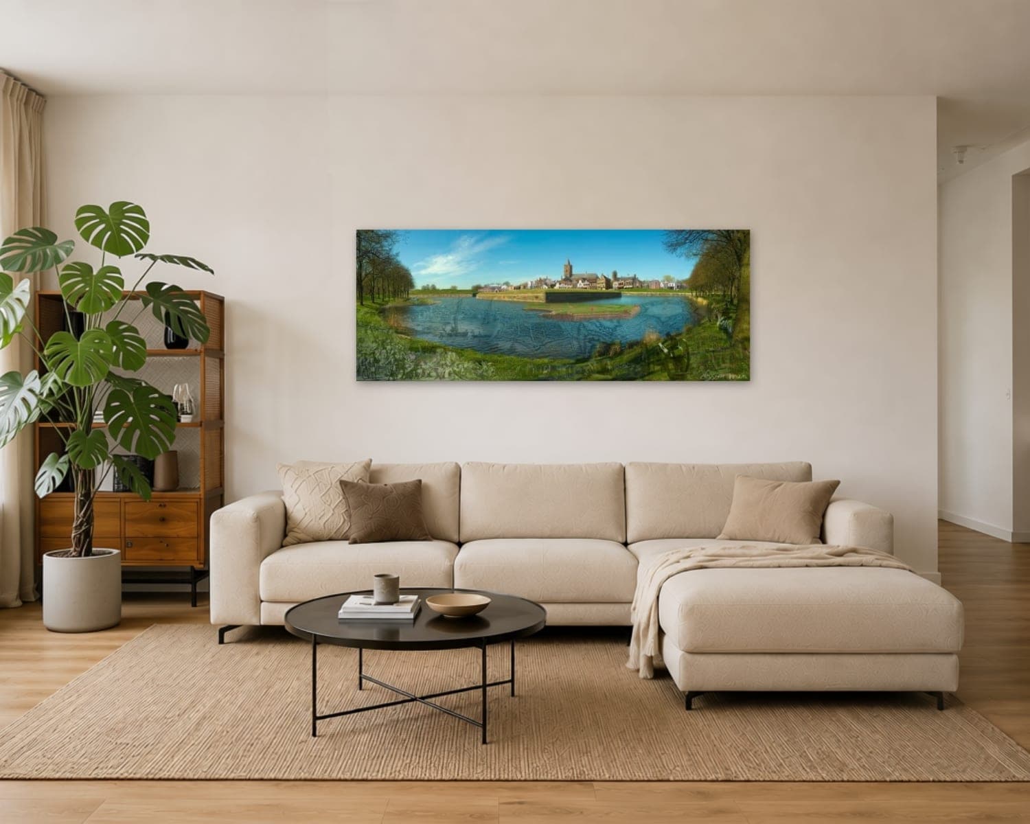 Hollands landschap aan de muur