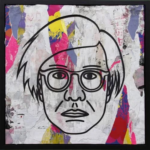 Andy Warhol Flowers Red, Yellow, Orange on Blue —  Perishable Rush