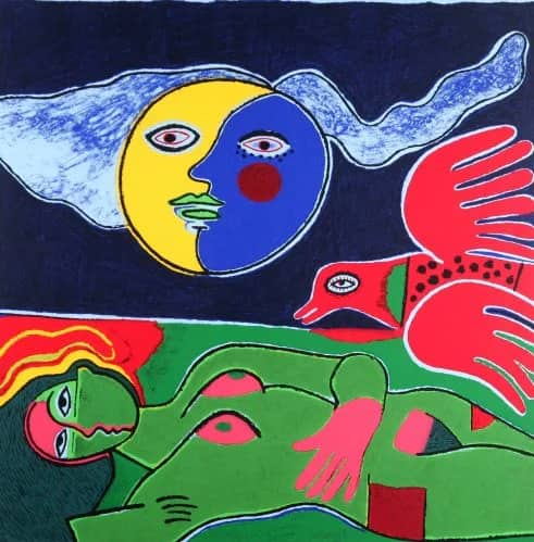 Femme a la lune /150 — Guillaume Corneille