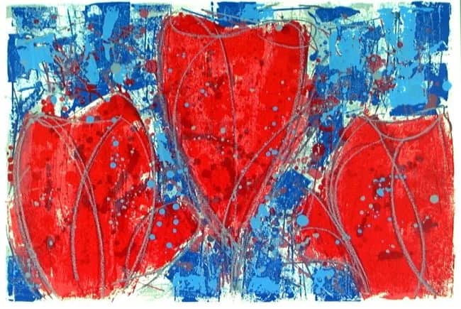 Tulpen liggend rood /50 — Ad van Hassel