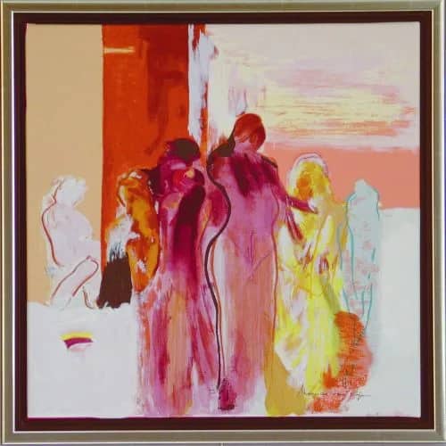 Bathhouse op canvas — Monica van Rijn