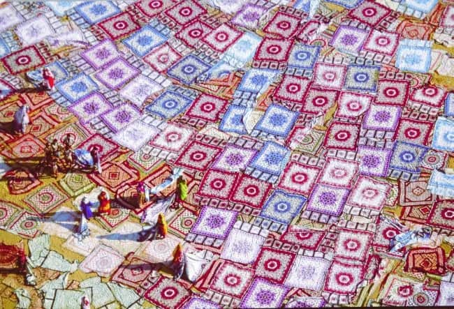 Fabrics drying in the sun — Yann Arthus-Bertrand