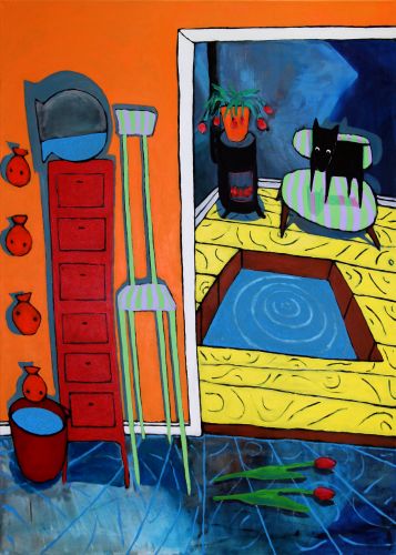 Interieur met water binnen